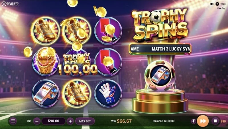 Trophy Spins World Cup 26 – výplata multiplikátorov v Baller Bonus